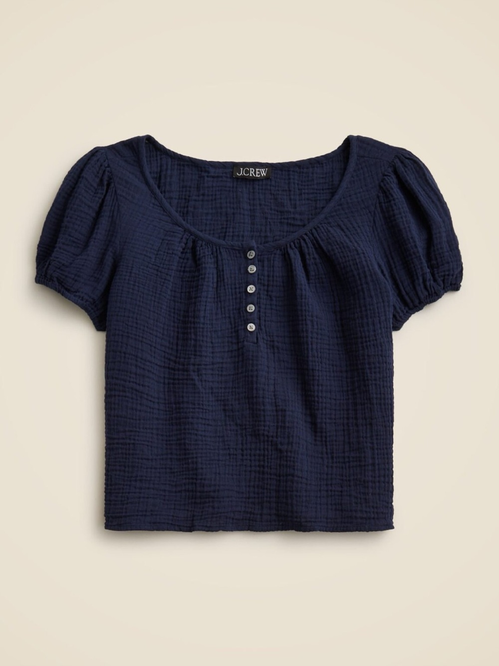 NWT J.crew Puff-sleeve henley top